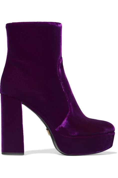 prada purple velvet boots|prada ankle boots women.